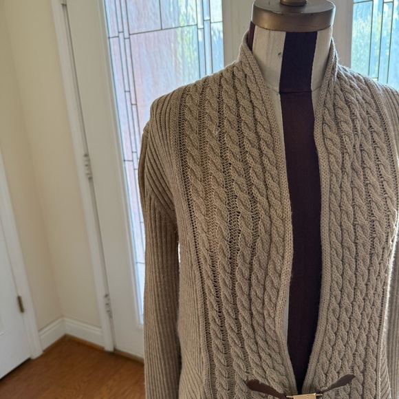One A Tan Cable Knit Cardigan - Picture 7 of 11